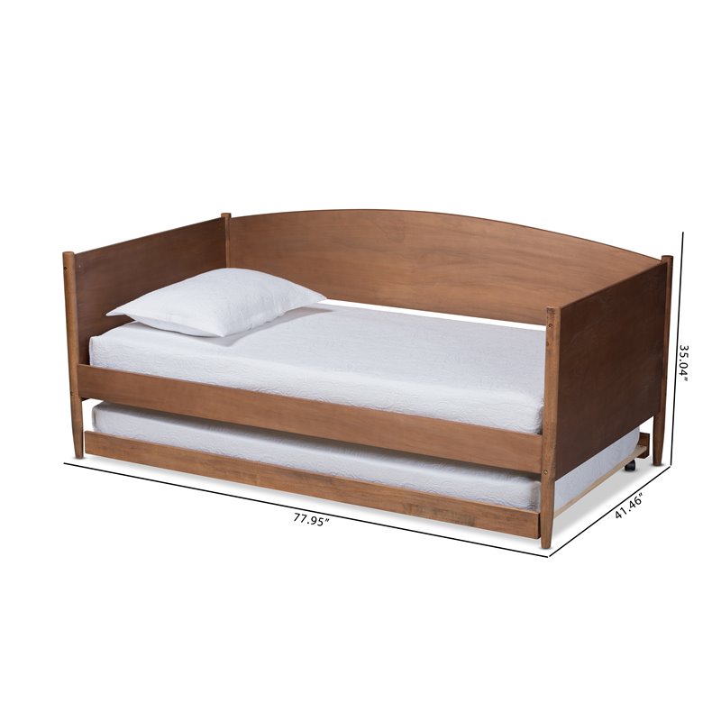 Bowery Hill Brown Finished Wood Daybed with Trundle