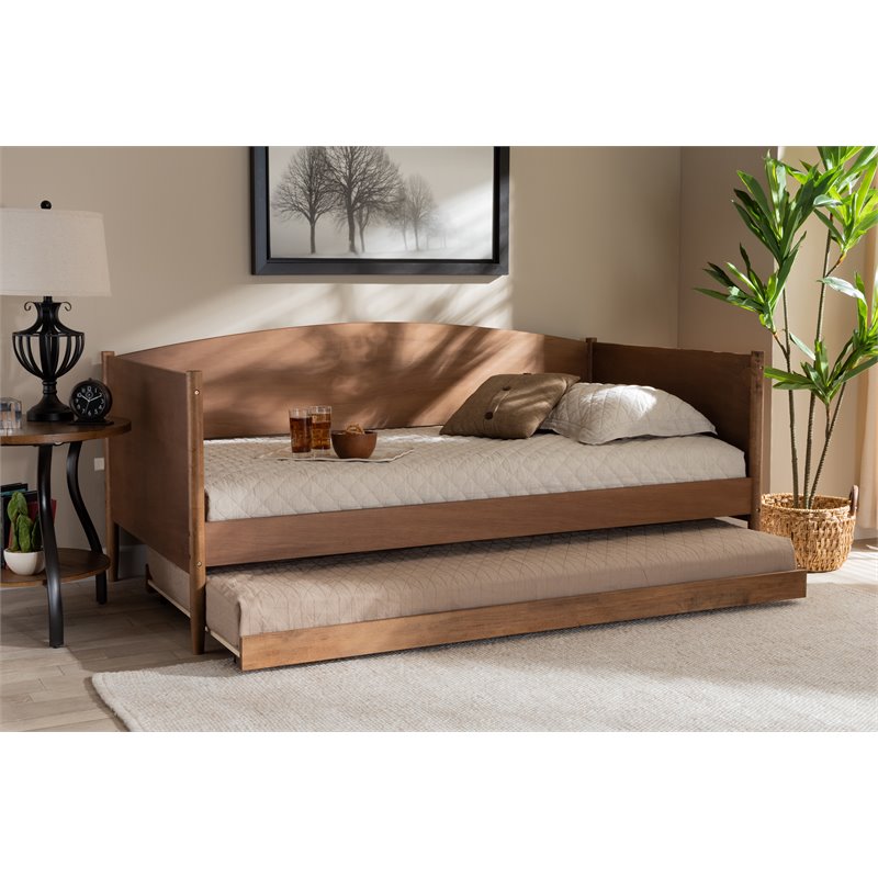 Bowery Hill Brown Finished Wood Daybed with Trundle