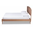 Bowery Hill Traditional Rattan/Wood Full Size Platform Bed in Ash Brown