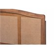 Bowery Hill Traditional Rattan/Wood Full Size Platform Bed in Ash Brown