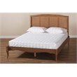 Bowery Hill Traditional Rattan/Wood Full Size Platform Bed in Ash Brown