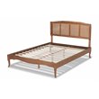 Bowery Hill Traditional Rattan/Wood Queen Size Platform Bed in Ash Brown