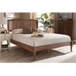 Bowery Hill Traditional Rattan/Wood Queen Size Platform Bed in Ash Brown