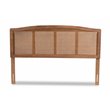 Bowery Hill Modern Wood Queen Size Headboard with Woven Detailing in Brown