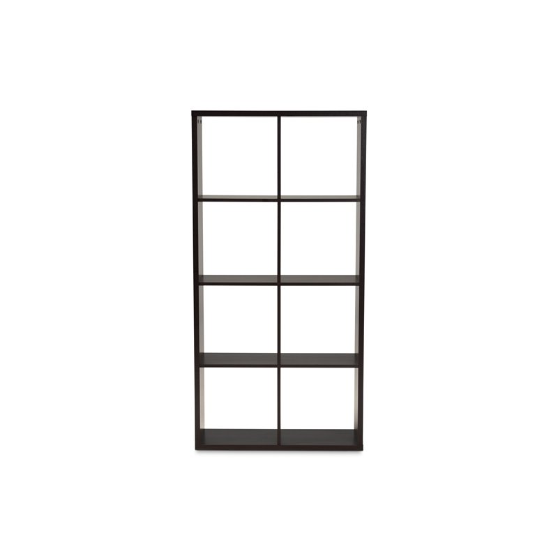 Bowery Hill Dark Brown Finished 8-Cube Storage Shelf