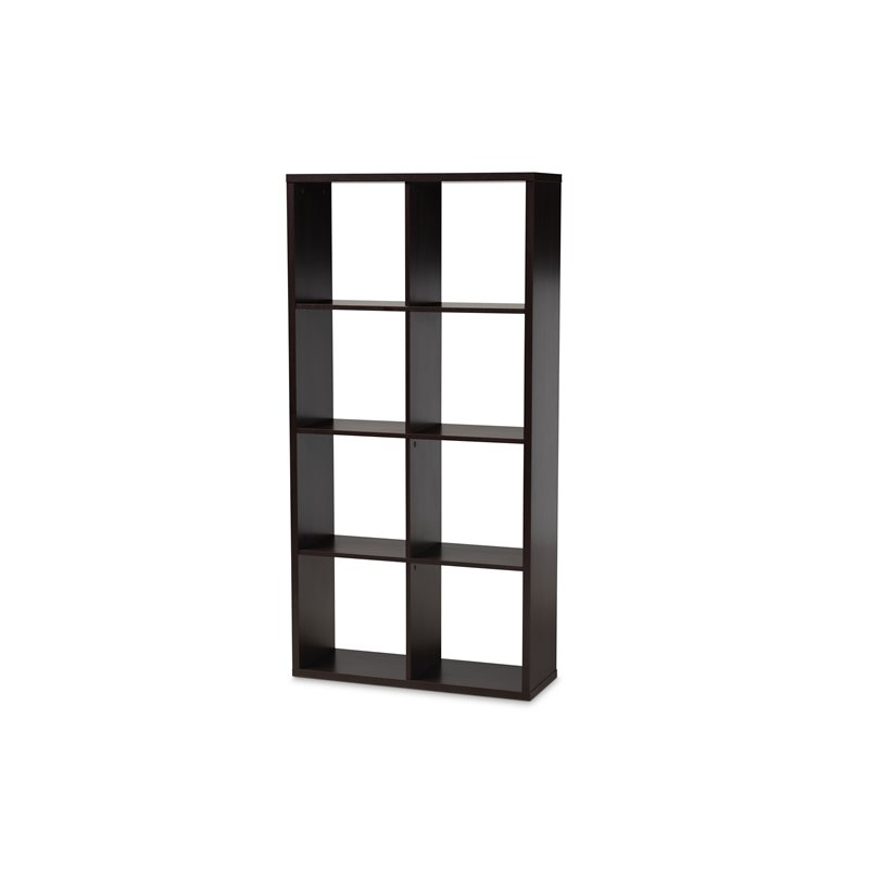 Bowery Hill Dark Brown Finished 8-Cube Storage Shelf