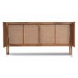 Bowery Hill Modern Wood Queen Size Headboard with Woven Detailing in Ash Brown