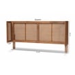 Bowery Hill Modern Wood Queen Size Headboard with Woven Detailing in Ash Brown