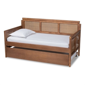 Bowery Hill Traditional Wood Daybed with Trundle in Ash Brown