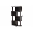 Bowery Hill Dark Brown Finished Geometric Wood Bookshelf