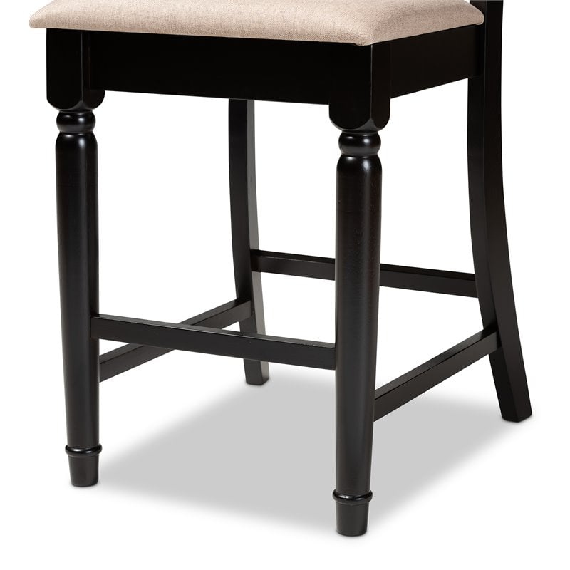 Bowery Hill Sand Upholstered Espresso Wood 5-piece Pub Set