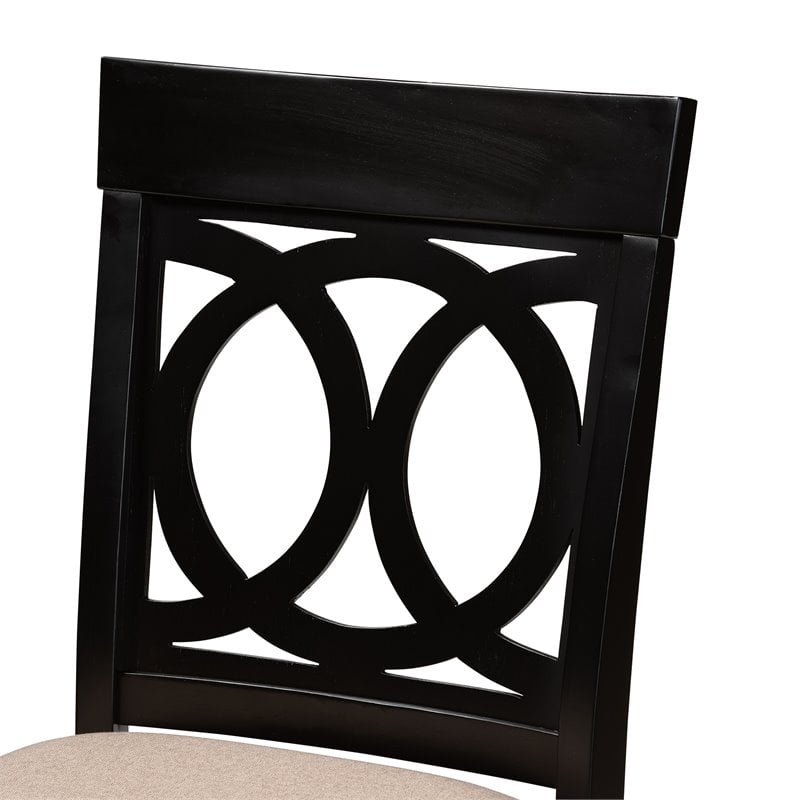 Bowery Hill Sand Upholstered Espresso Wood 5-piece Pub Set