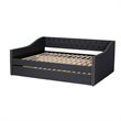 Bowery Hill Modern Fabric Upholstered Queen Size Daybed with Trundle in Gray