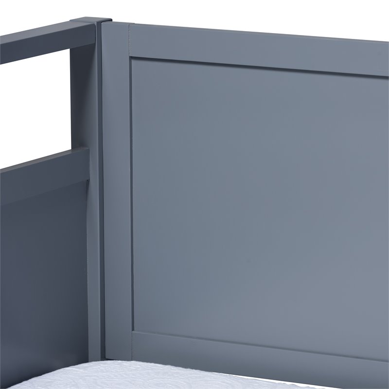 Bowery Hill Traditional Wood Twin Size Daybed with Inset Detailing in Gray