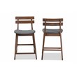 Bowery Hill Dark Gray Upholstered Wood Counter Stools (Set of 2)
