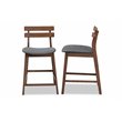 Bowery Hill Dark Gray Upholstered Wood Counter Stools (Set of 2)