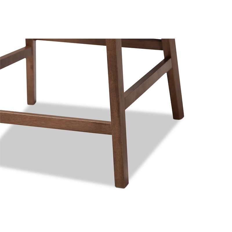 Bowery Hill Dark Gray Upholstered Wood Counter Stools (Set of 2)