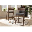 Bowery Hill Dark Gray Upholstered Wood Counter Stools (Set of 2)