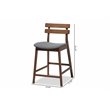 Bowery Hill Dark Gray Upholstered Wood Counter Stools (Set of 2)
