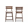 Bowery Hill Gray Upholstered Wood Counter Stools (Set of 2)