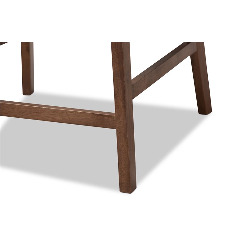 Bowery Hill Gray Upholstered Wood Counter Stools (Set of 2)