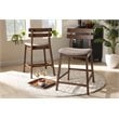 Bowery Hill Gray Upholstered Wood Counter Stools (Set of 2)
