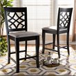 Bowery Hill Grey Upholstered Wood Counter Stools (Set of 2)