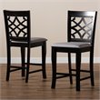 Bowery Hill Grey Upholstered Wood Counter Stools (Set of 2)
