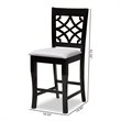 Bowery Hill Grey Upholstered Wood Counter Stools (Set of 2)