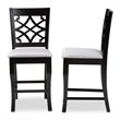 Bowery Hill Grey Upholstered Wood Counter Stools (Set of 2)