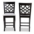 Bowery Hill Grey Upholstered Wood Counter Stools (Set of 2)