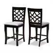 Bowery Hill Grey Upholstered Wood Counter Stools (Set of 2)