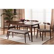 Bowery Hill Gray Upholstered Wood 6-Piece Dining Set