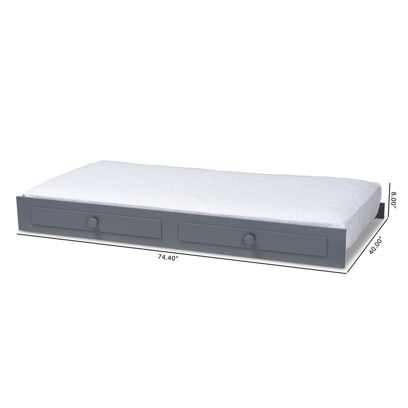 Bowery Hill Twin Trundle in Gray