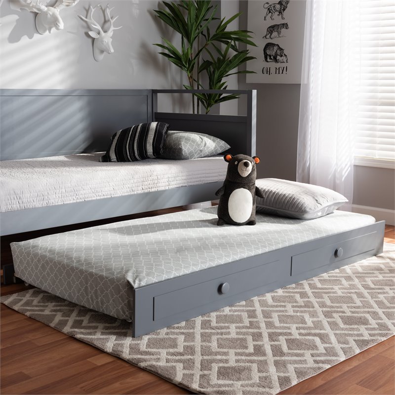 Bowery Hill Twin Trundle in Gray