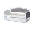 Bowery Hill Twin Size Grey Upholstered Daybed with Trundle