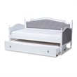 Bowery Hill Twin Size Grey Upholstered Daybed with Trundle