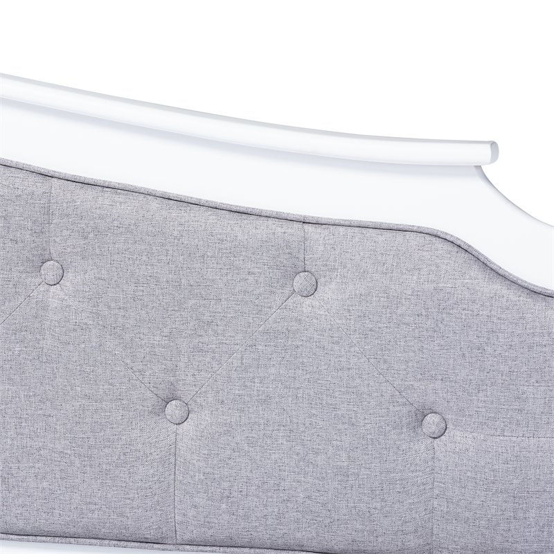 Bowery Hill Twin Size Grey Upholstered Daybed with Trundle