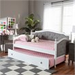 Bowery Hill Twin Size Grey Upholstered Daybed with Trundle