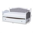 Bowery Hill Twin Size Grey Upholstered Daybed with Trundle