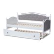 Bowery Hill Twin Size Grey Upholstered Daybed with Trundle