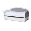 Bowery Hill Twin Size Grey Upholstered Daybed with Trundle