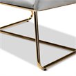 Bowery Hill Contemporary Grey Velvet Upholstered Gold Finished Armchair