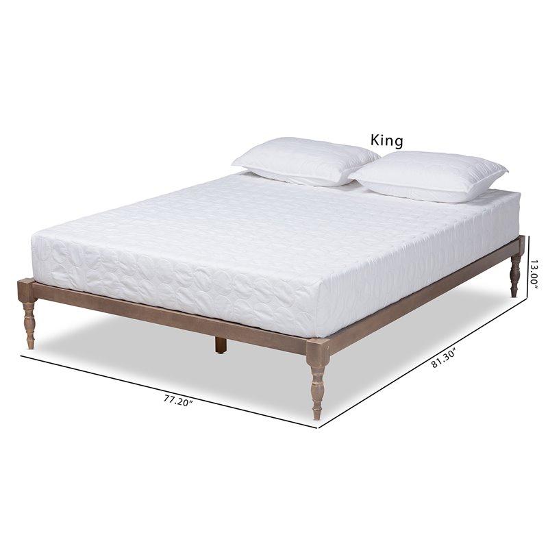 Bowery Hill Modern Queen Size Oak Finished Wood Platform Bed Frame
