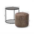 Bowery Hill Black with Grey and Brown 2-Piece Table and Ottoman Set
