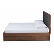 Bowery Hill Queen Dark Gray Upholstered Brown Platform Bed