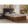 Bowery Hill Queen Dark Gray Upholstered Brown Platform Bed