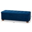 Bowery Hill Navy Blue Velvet Upholstered Storage Ottoman Bench