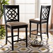 Bowery Hill Sand Upholstered Wood Counter Stools (Set of 2)