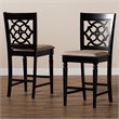 Bowery Hill Sand Upholstered Wood Counter Stools (Set of 2)